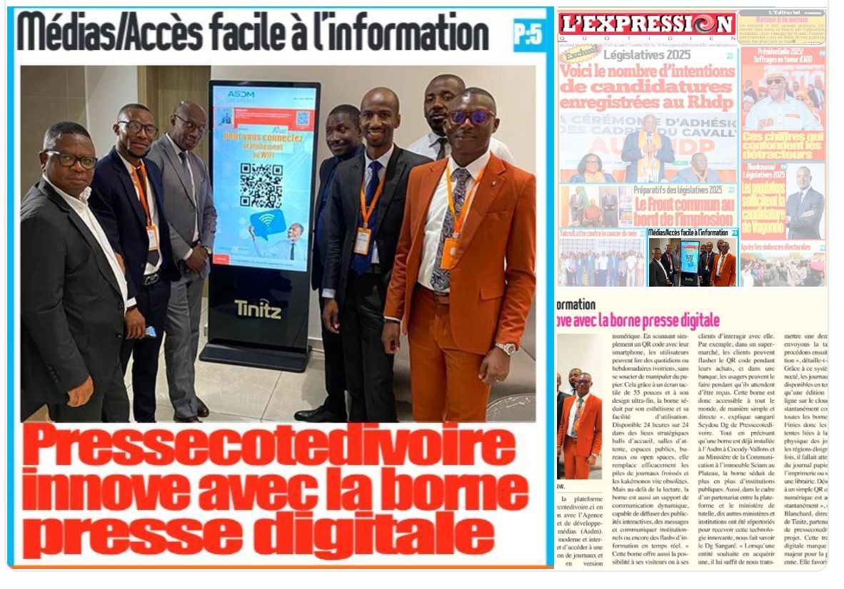 Borne Presse Digitale de Tinitz, quand la presse ivoirienne entre dans l’ère phygitale